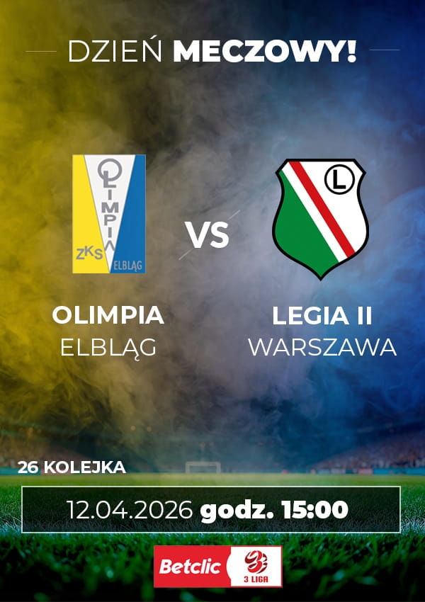 Bilety ZKS Olimpia Elbląg vs Legia II Warszawa